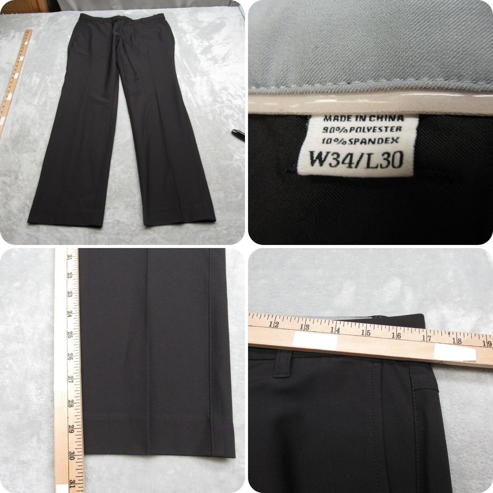 FootJoy Pants Men 34X30 Black Zip Fly Straight Flex Golf Performance Trousers
